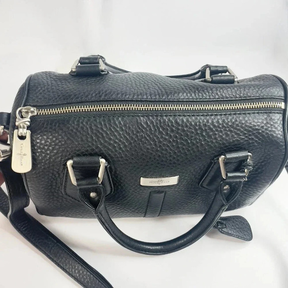 COLE HAAN Satchel Crossbody Bag Color Black Silver Tone Hardware Removable strap - Picture 6 of 16